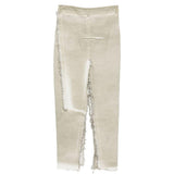 Gonna con effetto vissuto in beige Rick owens drkshdw - donna 