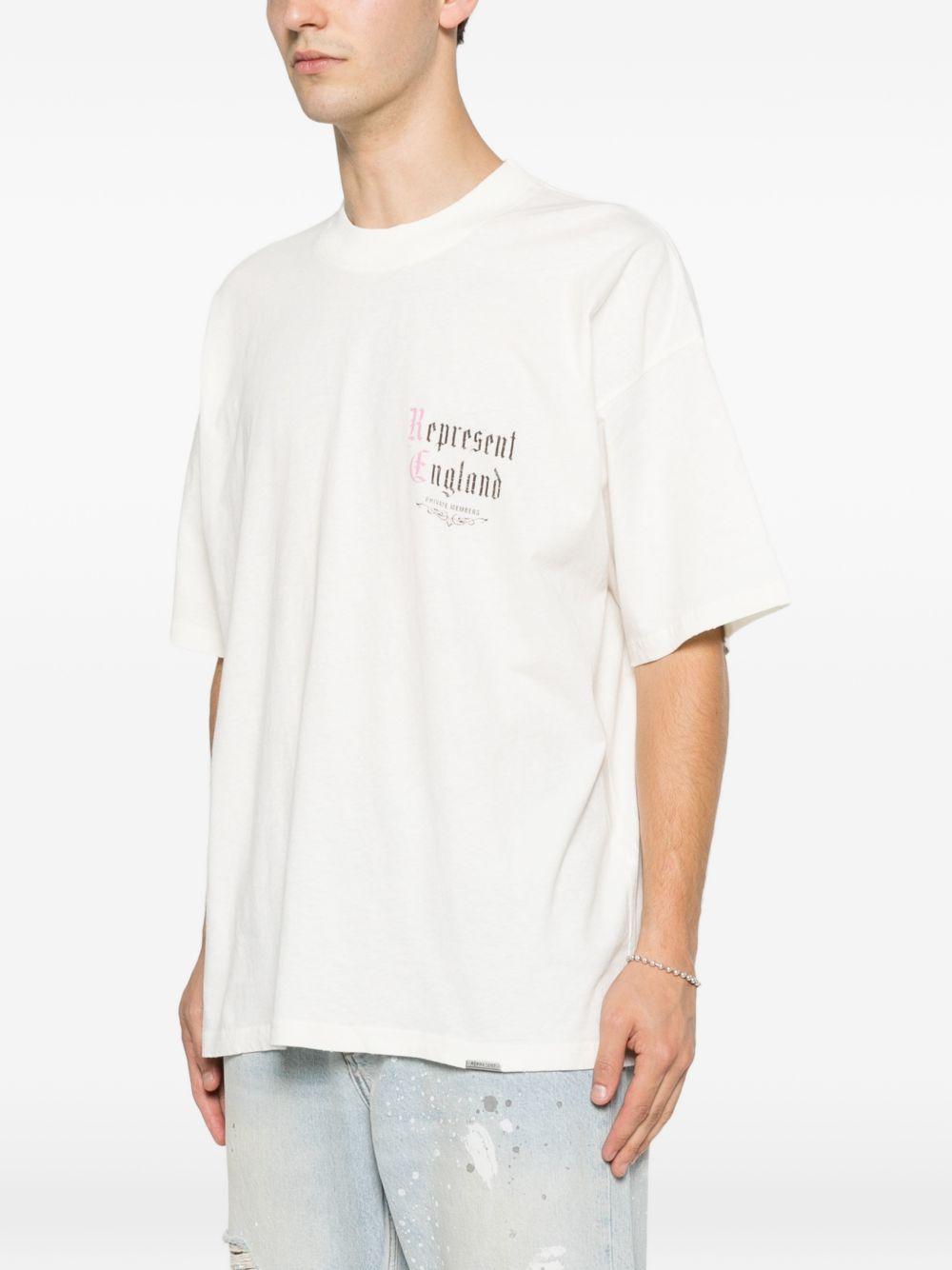 T-shirt a maniche corte con stampa logo in bianco Represent - uomo 