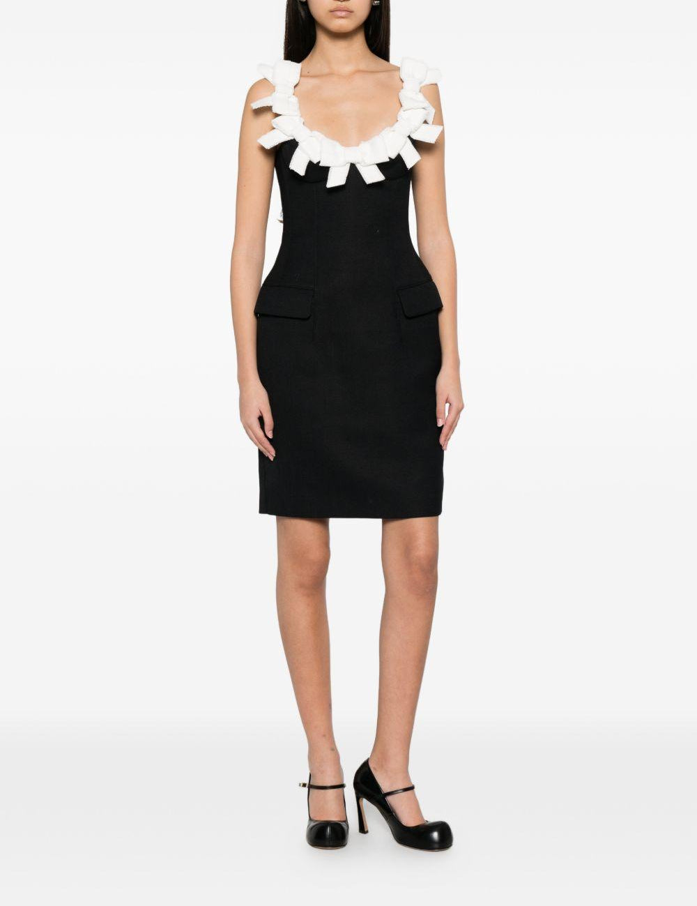 Abito mini con fiocchi in blu scuro hushu/tong - donna 