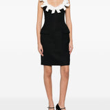 Abito mini con fiocchi in blu scuro hushu/tong - donna 