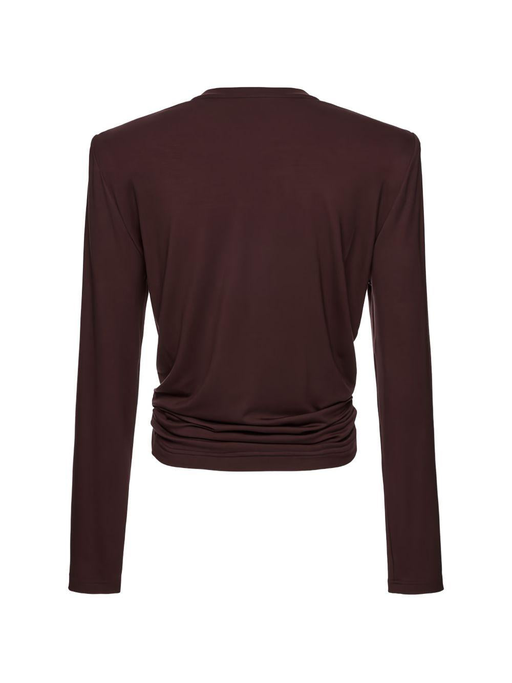 T-shirt con nodo in marrone Magda Butrym - donna 