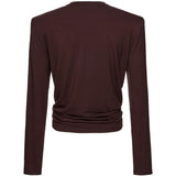 T-shirt con nodo in marrone Magda Butrym - donna 