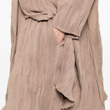 Pantaloni plissettati in marrone gongdid design - donna 