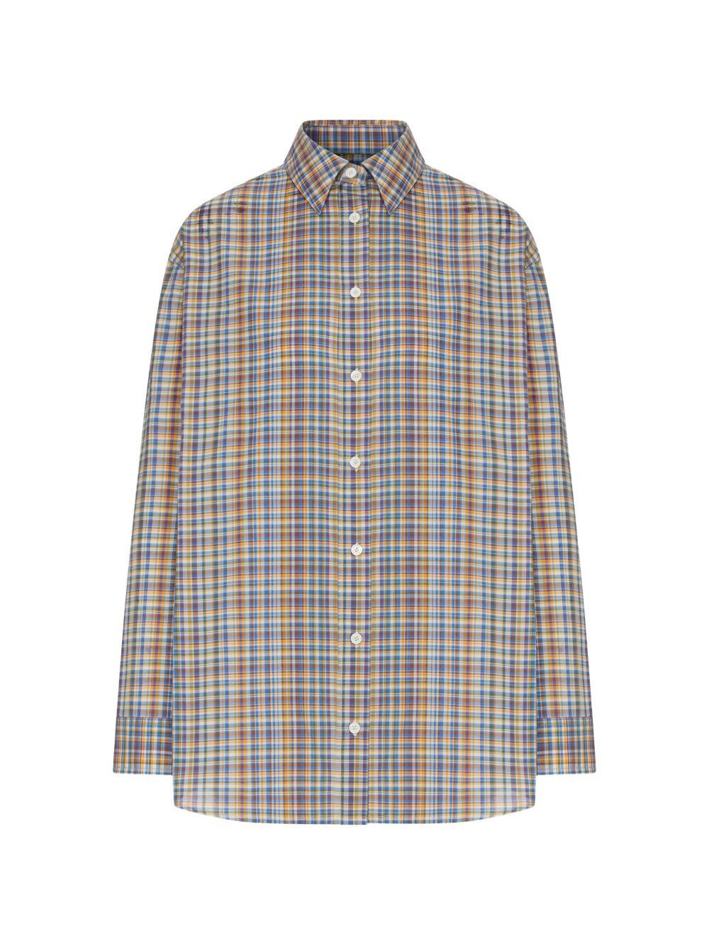 Camicia a quadri con bottoni multicolore 