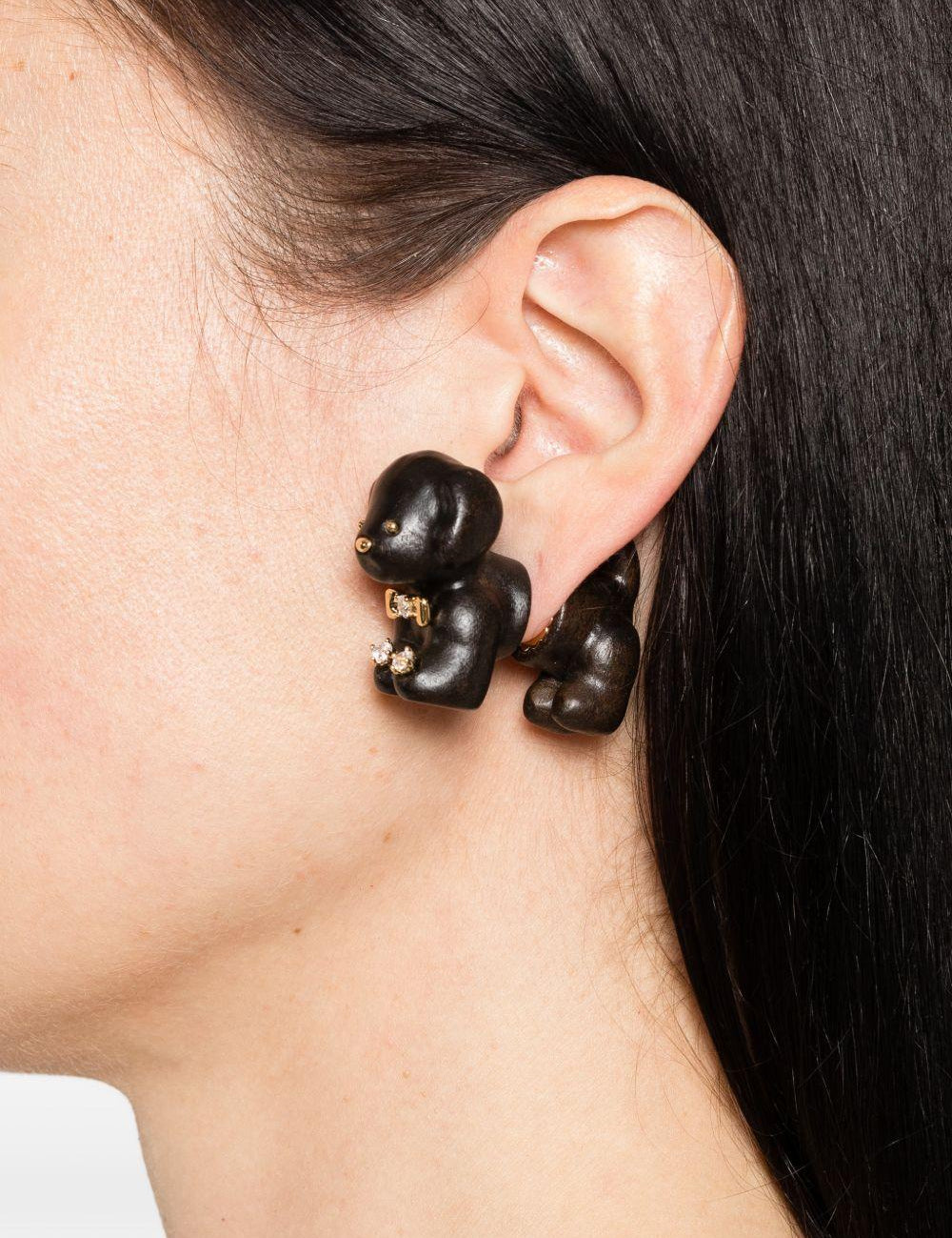 Orecchini a forma di cucciolo in marrone Yvmin - donna 