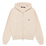 Felpa Le Hoodie Gros Grain con cappuccio e zip in beige Jacquemus - uomo 