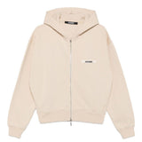 Felpa Le Hoodie Gros Grain con cappuccio e zip in beige Jacquemus - uomo 