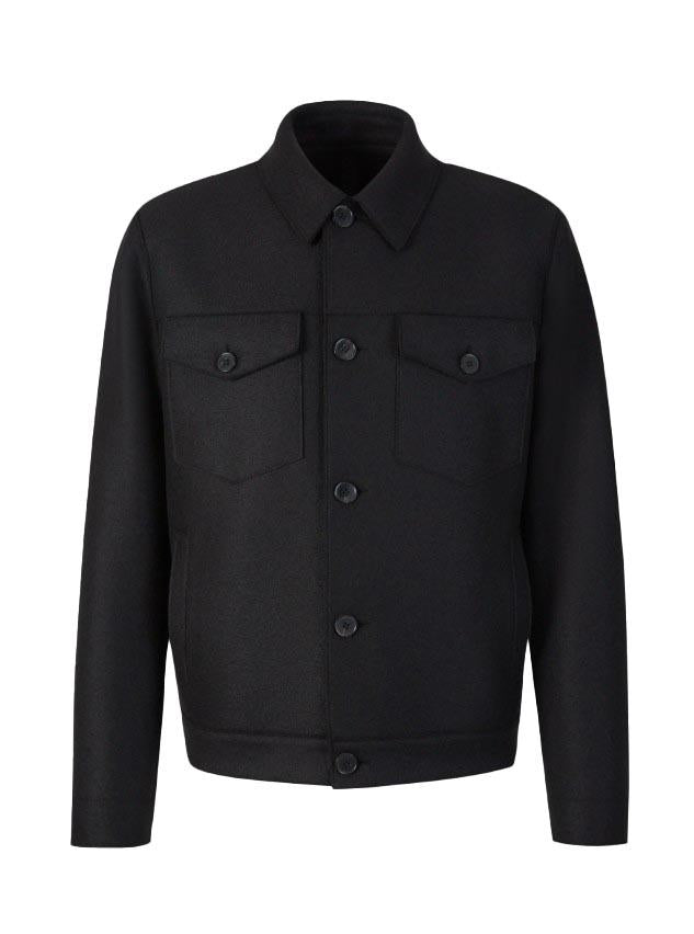 Giacca in lana con colletto classico in grigio Harris wharf london - uomo 