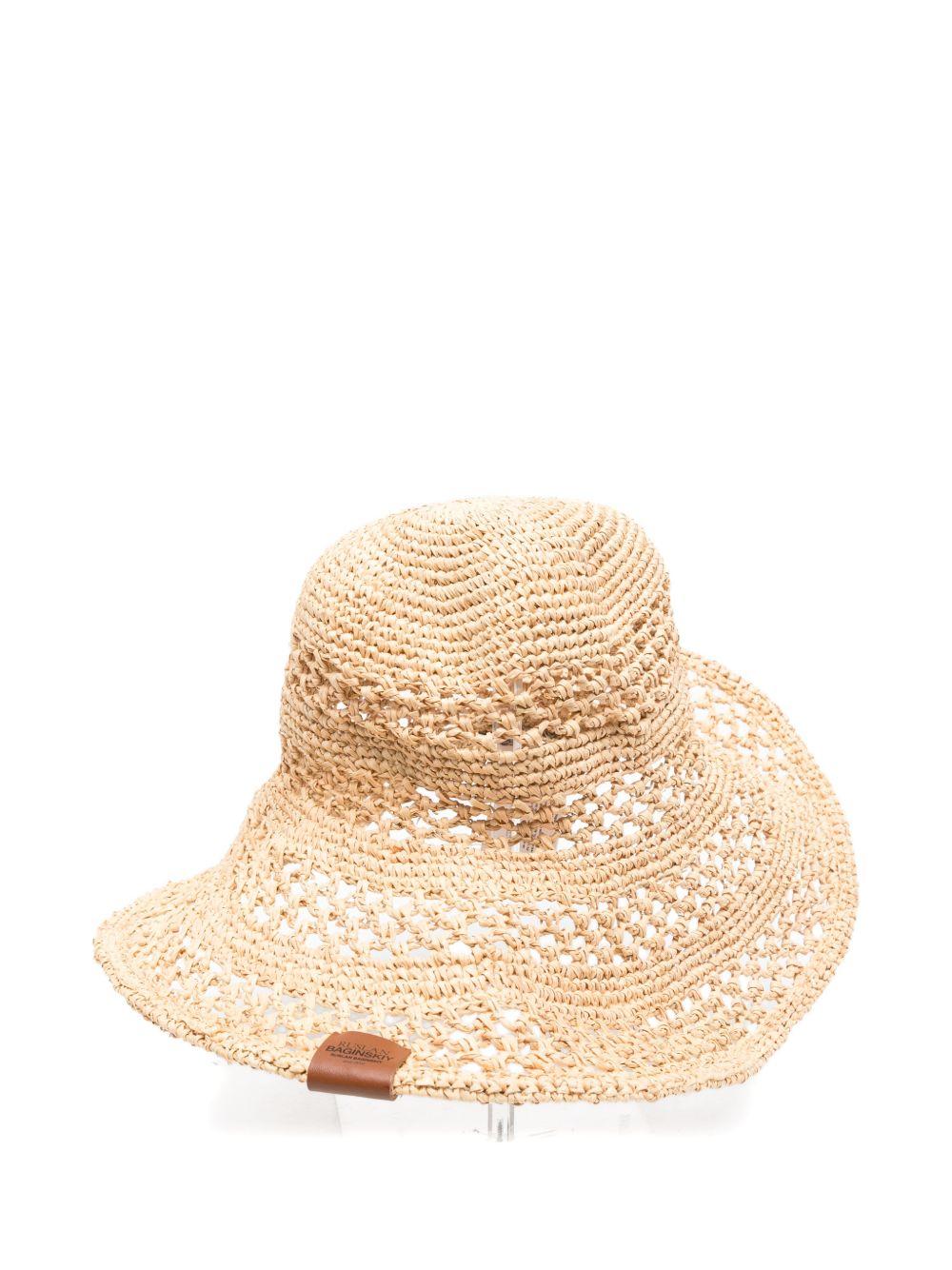 Cappello a secchiello con logo in beige Ruslan baginskiy - donna 