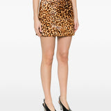 Minigonna con stampa animalier in marrone Thelaurent - donna 