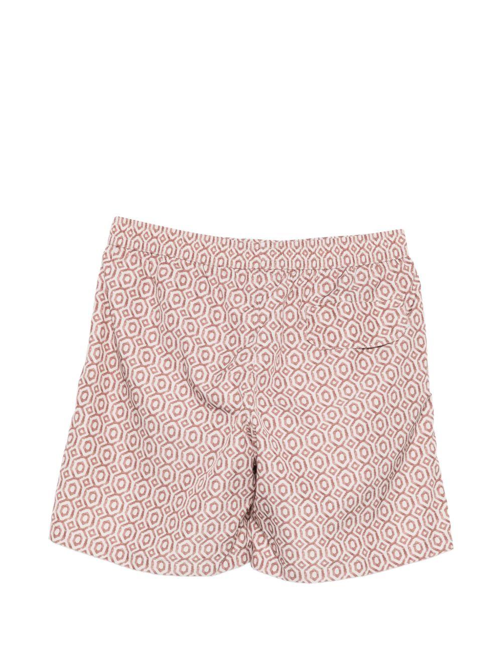 Pantaloncini da bagno con motivo geometrico in beige Eleventy - uomo 