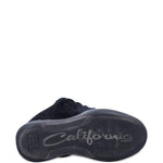 Sneakers in velluto a coste vamp in nero 