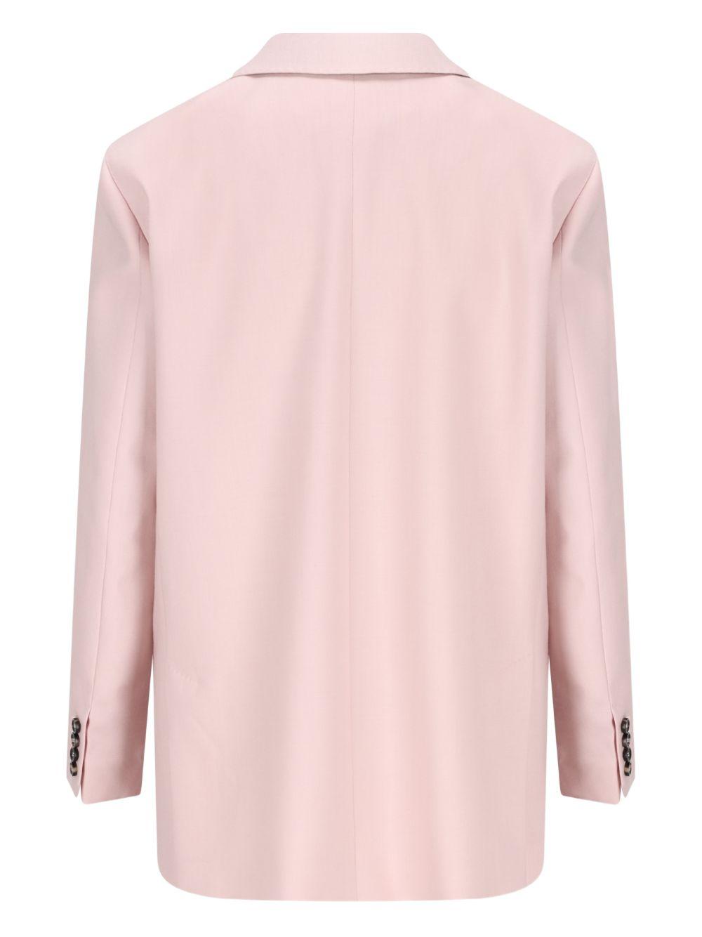 Blazer doppiopetto in lana, mohair e seta ombrosa in rosa Maxmara - donna 