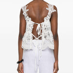 Top con lacci in pizzo in bianco Maurizio - donna 