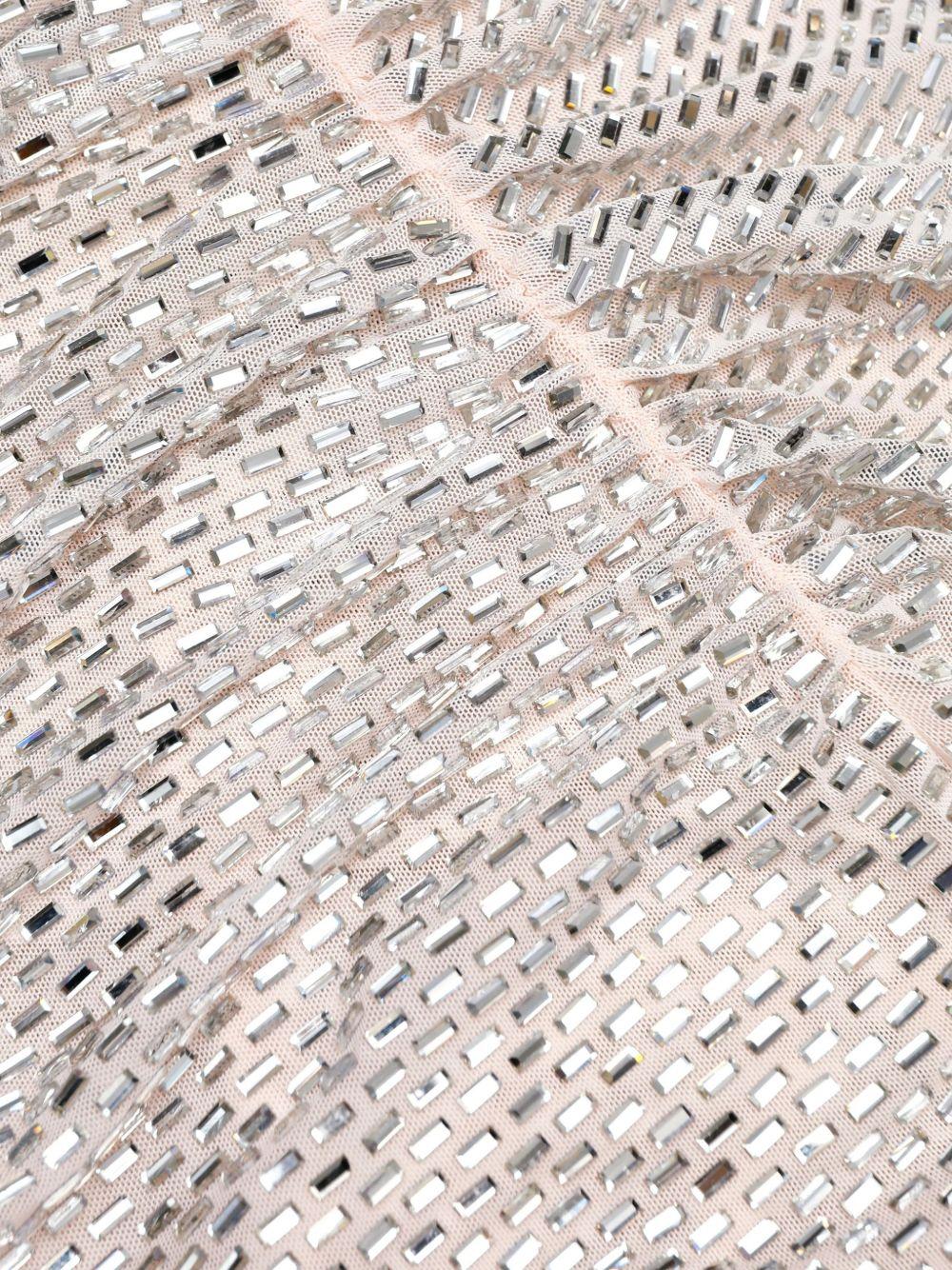 Miniabito decorato con strass in beige 