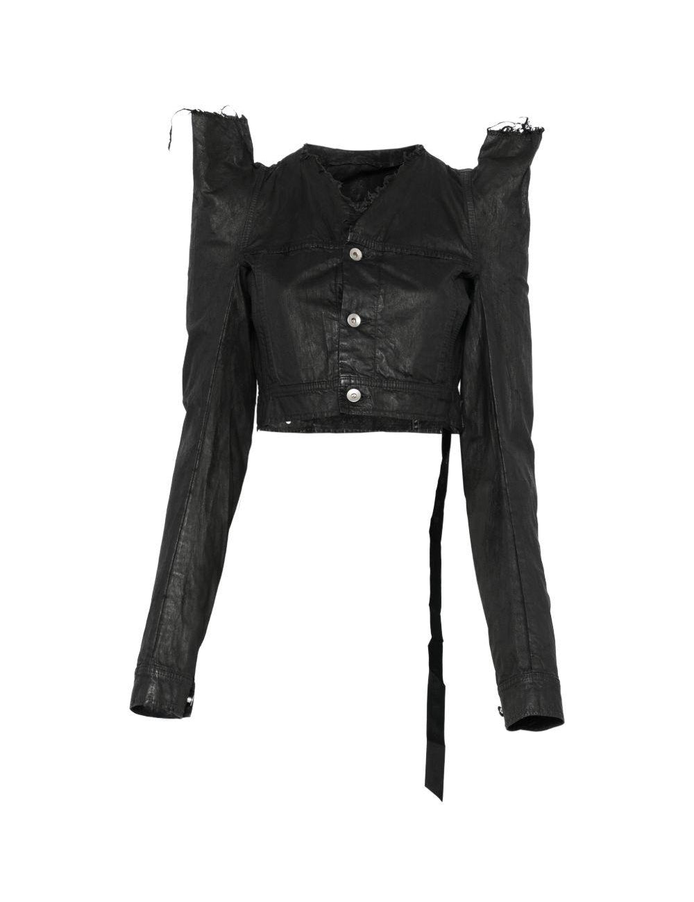 Giacca con frange crop in nero Rick owens drkshdw - donna 