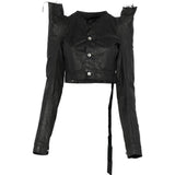 Giacca con frange crop in nero Rick owens drkshdw - donna 
