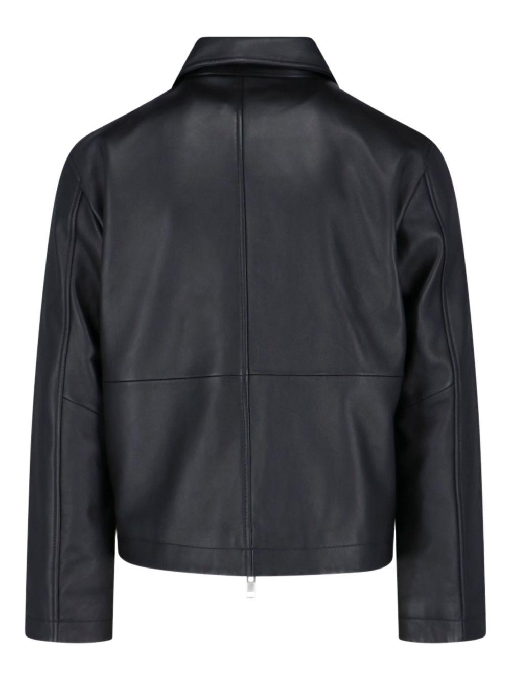 Giacca in pelle con zip in nero Sunflower - uomo 