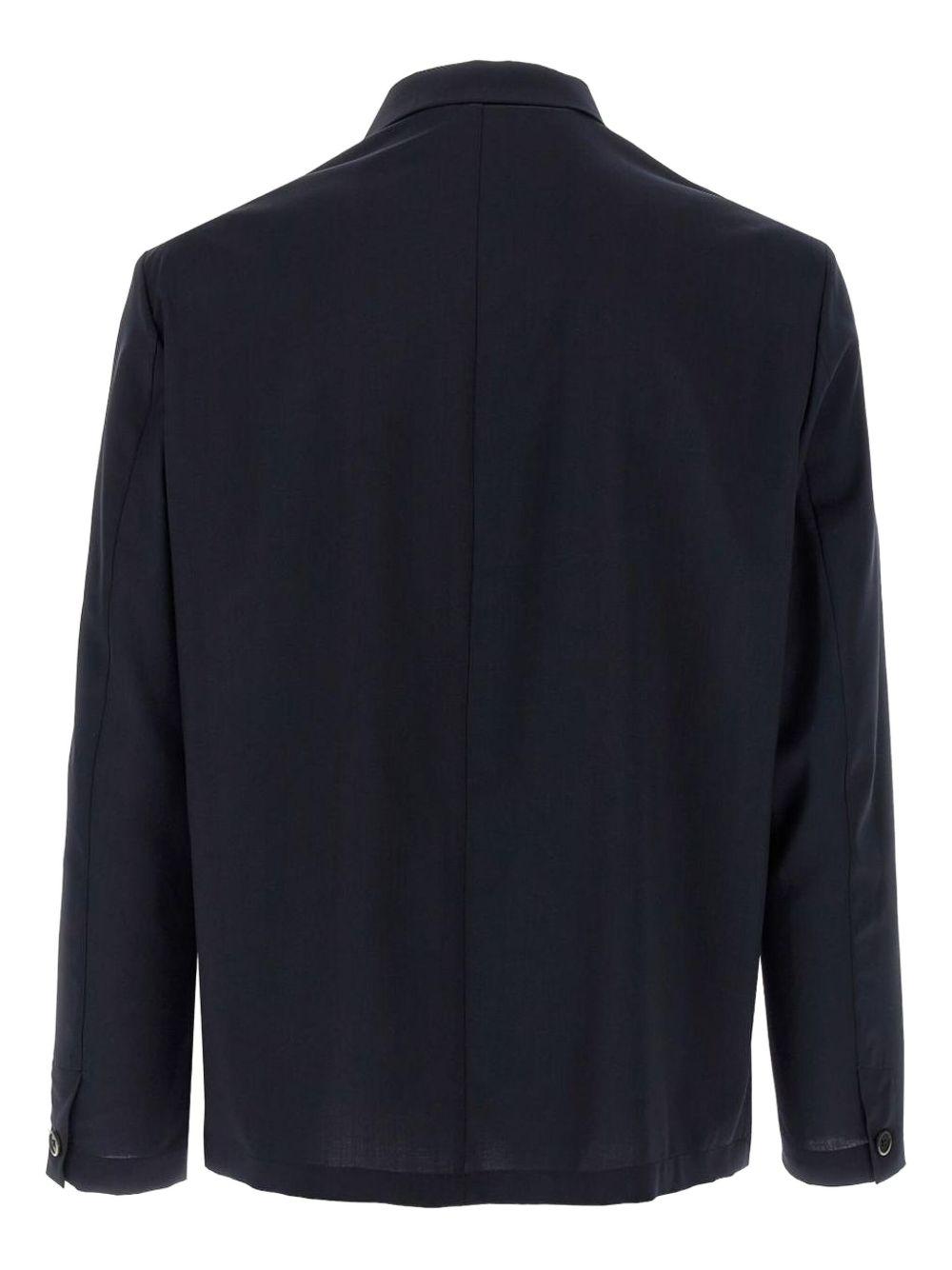 Giacca-camicia in lana blu navy Barena - uomo 