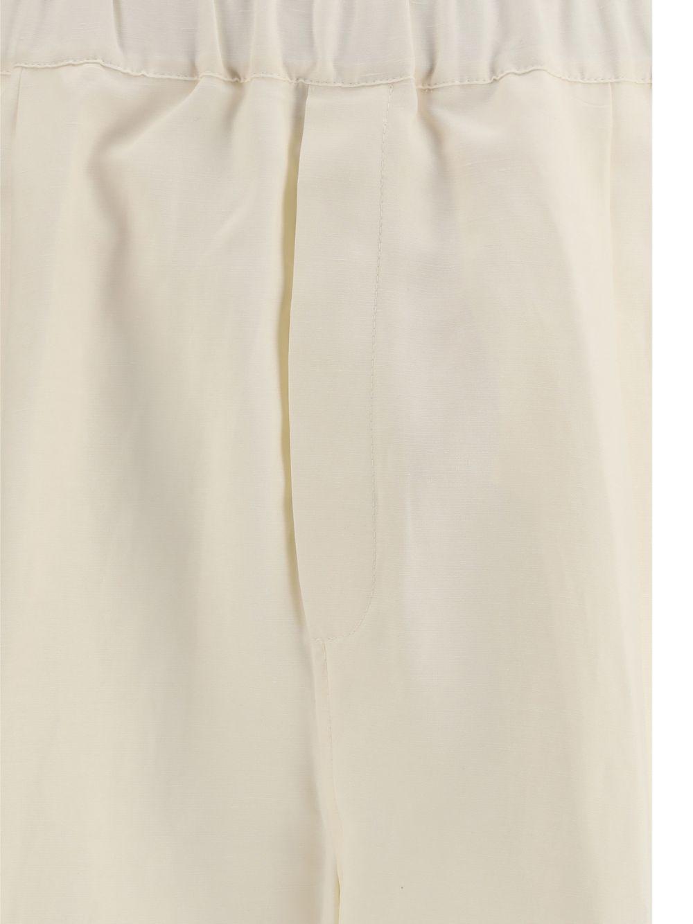 Pantaloni con vita elasticizzata in bianco Laneus - uomo 
