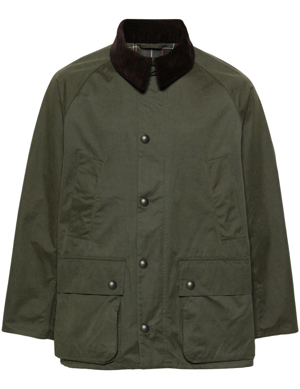 Giacca Bedale con collo a contrasto in verde e marrone Barbour - uomo 