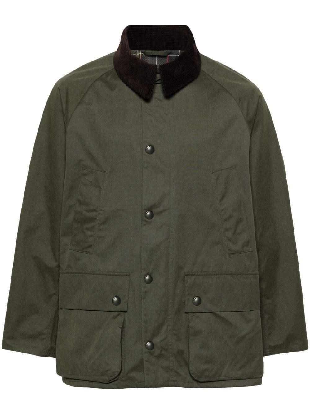 Giacca Bedale con collo a contrasto in verde e marrone Barbour - uomo 