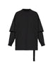 T-shirt con design a strati in nero Rick owens drkshdw - uomo