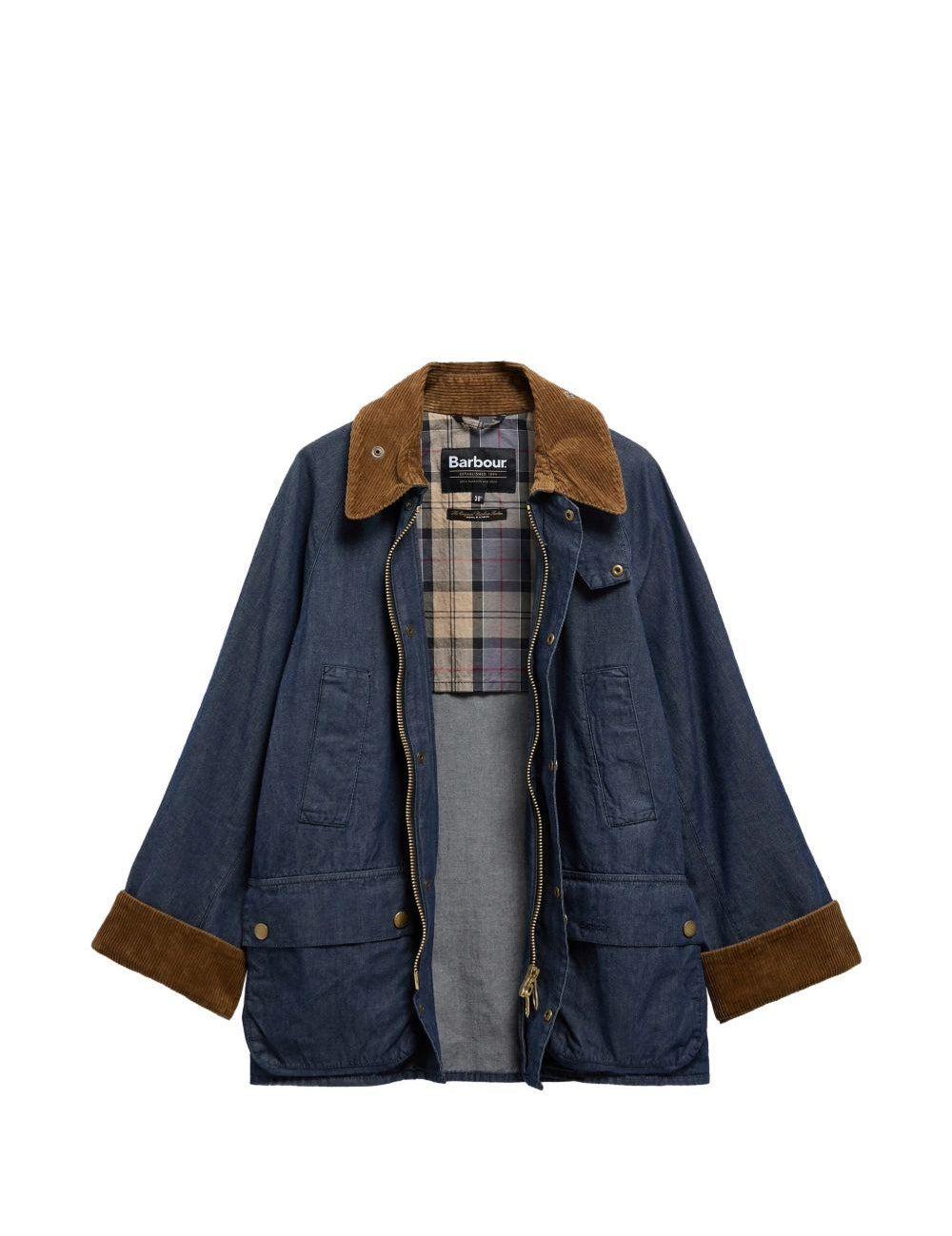 Giacca Bedale con risvolti in blu Barbour - uomo 