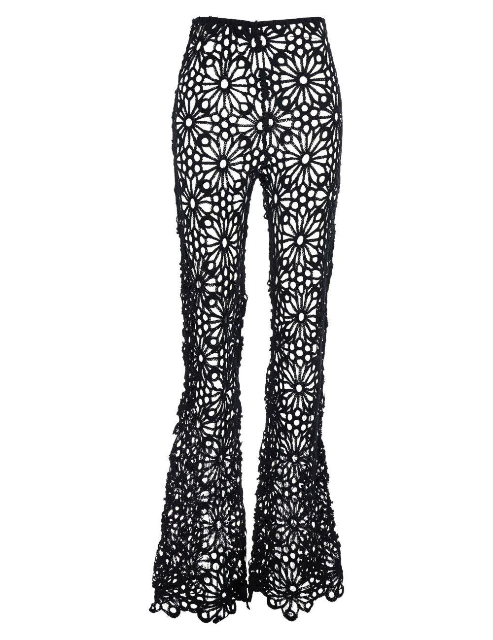 Pantaloni all'uncinetto in nero Norma Kamali - donna 
