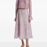 Gonna midi a fiori in viola Alberta Ferretti - donna 