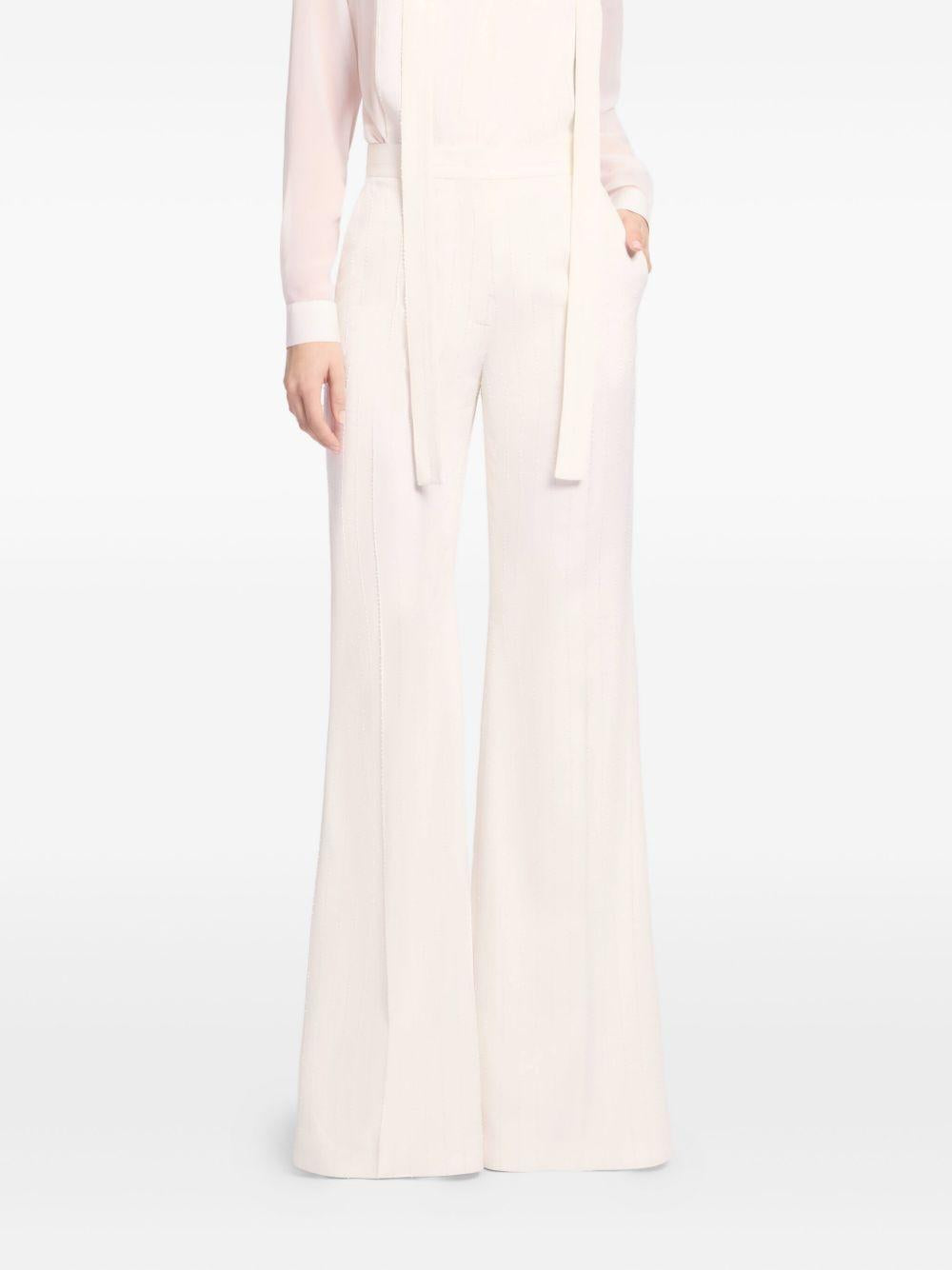 Pantaloni gessati in avorio Elie Saab - donna 