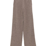 Pantaloni a gamba larga in maglia in marrone Gotha - donna 
