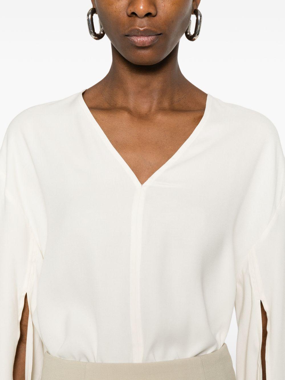 Blusa con scollo a V in bianco Toteme - donna 