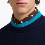 Maglione in cashmere con effetto a strati in blu 