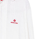 Polo con ricamo in bianco e rosso SHUSHU/TONG - donna 