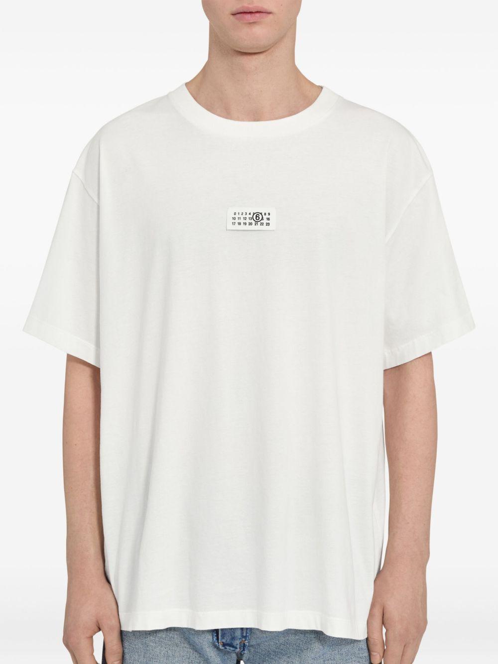 T-shirt girocollo con logo in bianco Mm6 maison margiela - uomo 