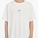 T-shirt girocollo con logo in bianco Mm6 maison margiela - uomo 