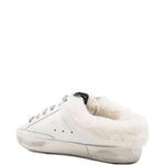 Mules con shearling super star in bianco 