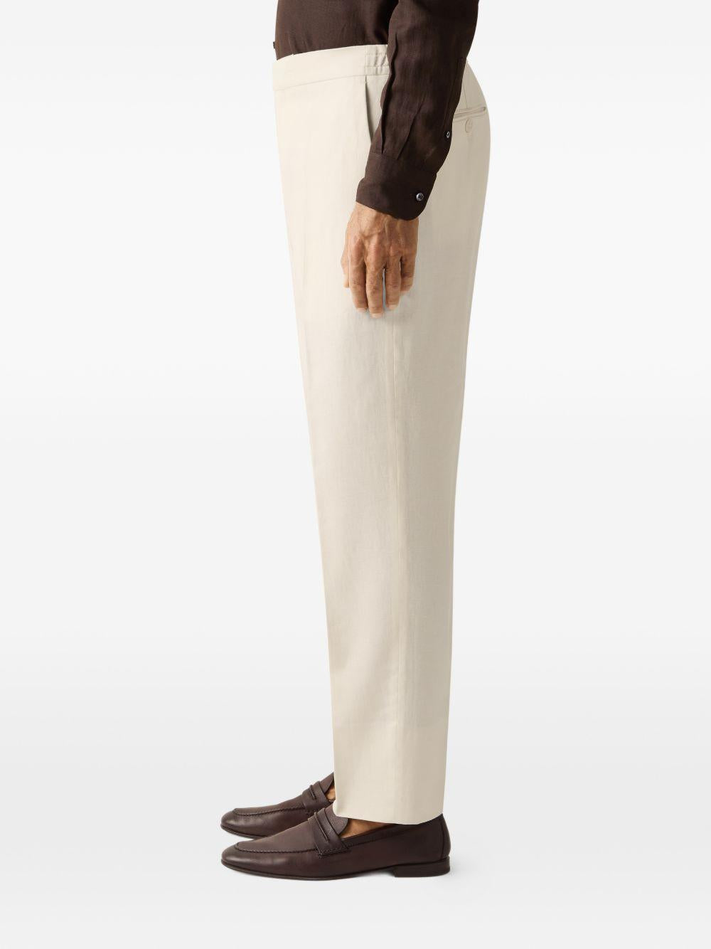Pantaloni in lino Oasi in bianco Zegna - uomo 