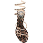 Sandalo juniper con stampa animalier rene caovilla - donna 