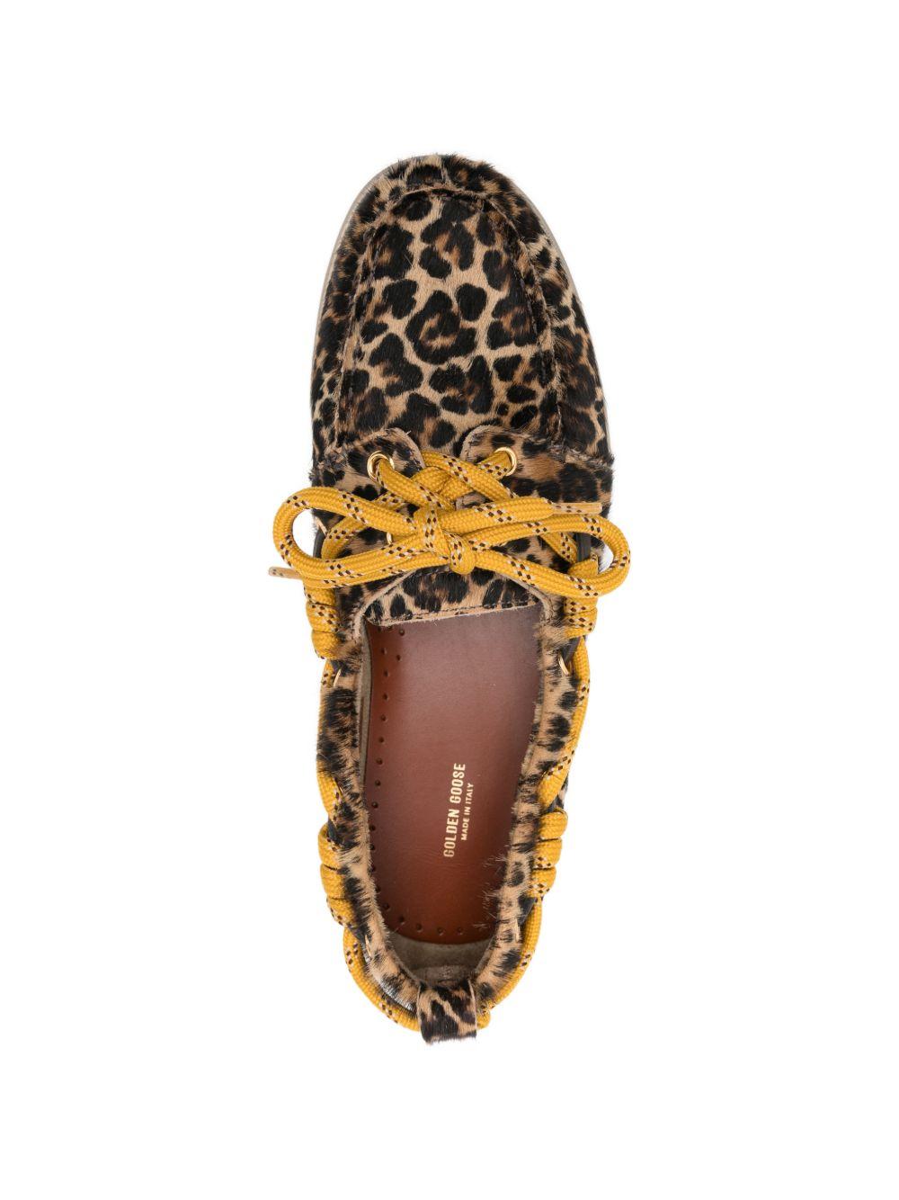 Mocassini cruise con stampa leopardata in marrone Golden goose - donna 