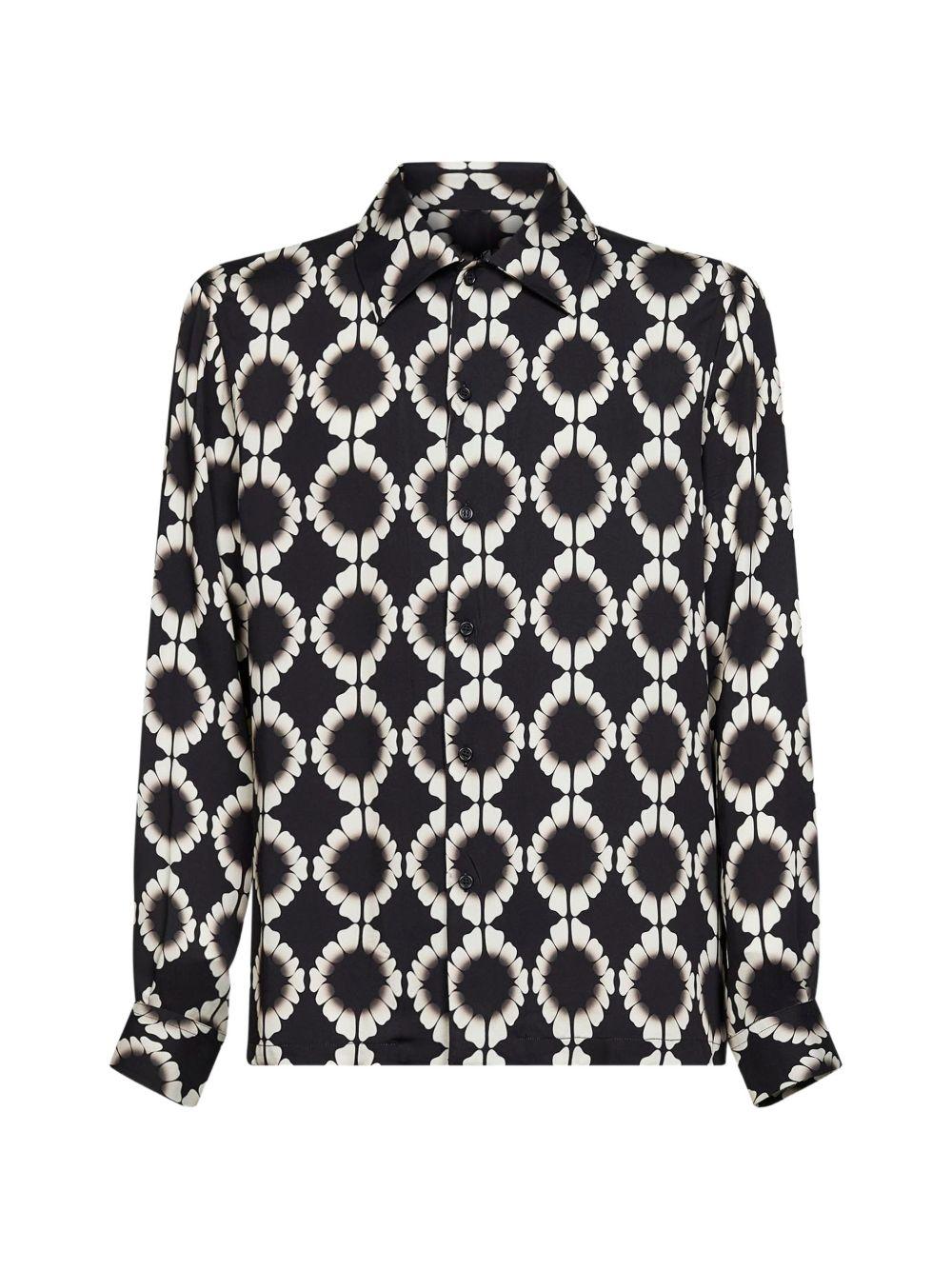 Camicia con stampa geometrica in nero Laneus - uomo 