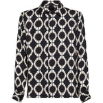Camicia con stampa geometrica in nero Laneus - uomo 
