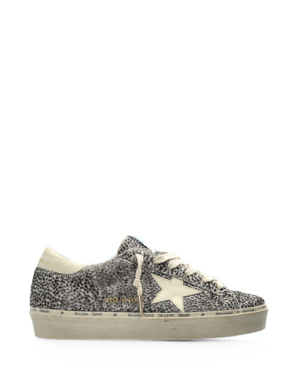 Sneakers hi star in bianco e nero golden goose - donna 