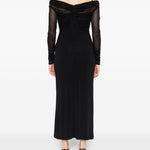 Abito con spalle scoperte e drappeggio locri in nero Maxmara - donna 