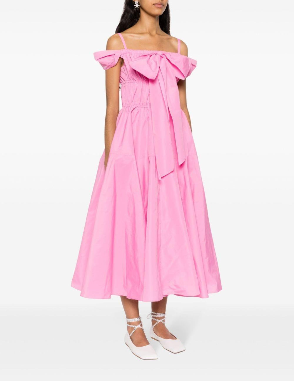 Abito midi da cocktail con fiocco in rosa - donna 