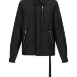 Giacca con collo a camicia e zip frontale in nero Rick owens drkshdw - uomo 