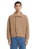 Cardigan in lana con bottoni camel