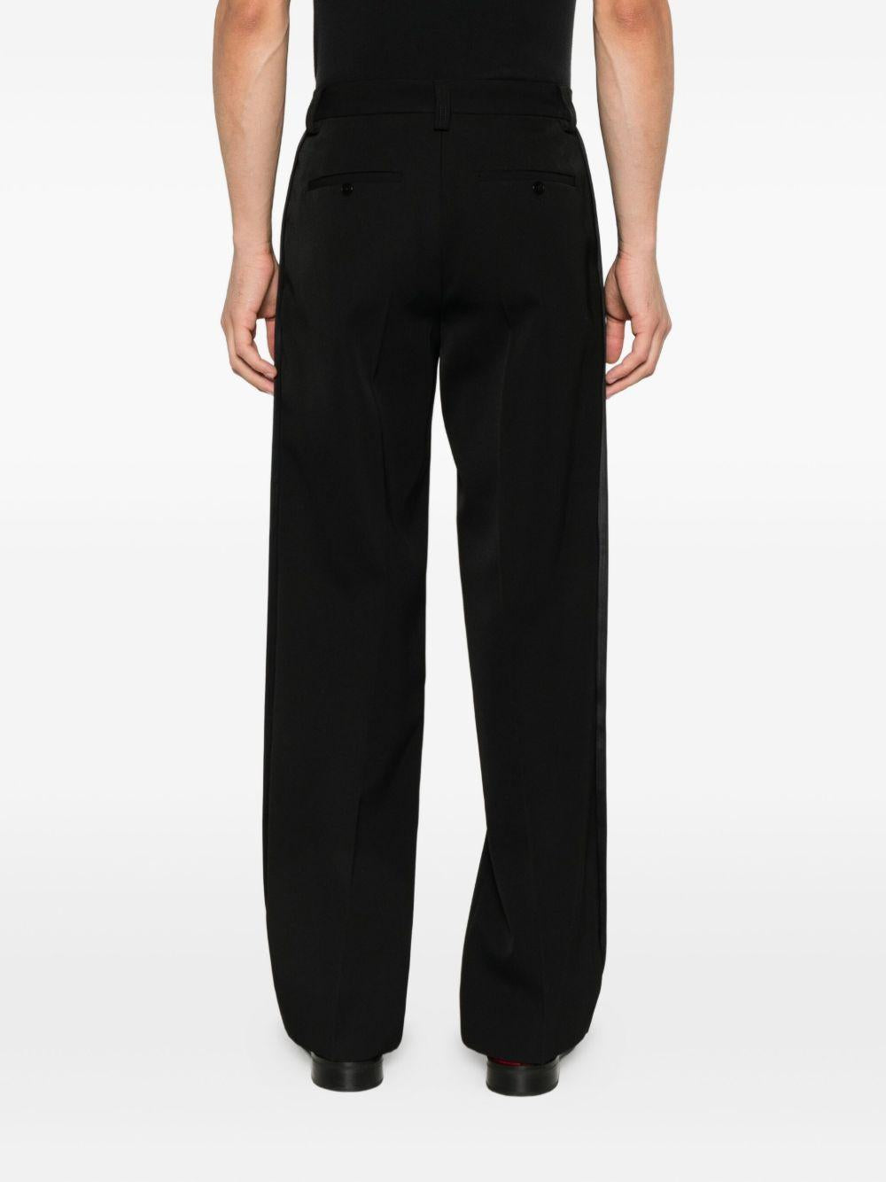 Pantaloni plissé con righe laterali in nero Casablanca - uomo 