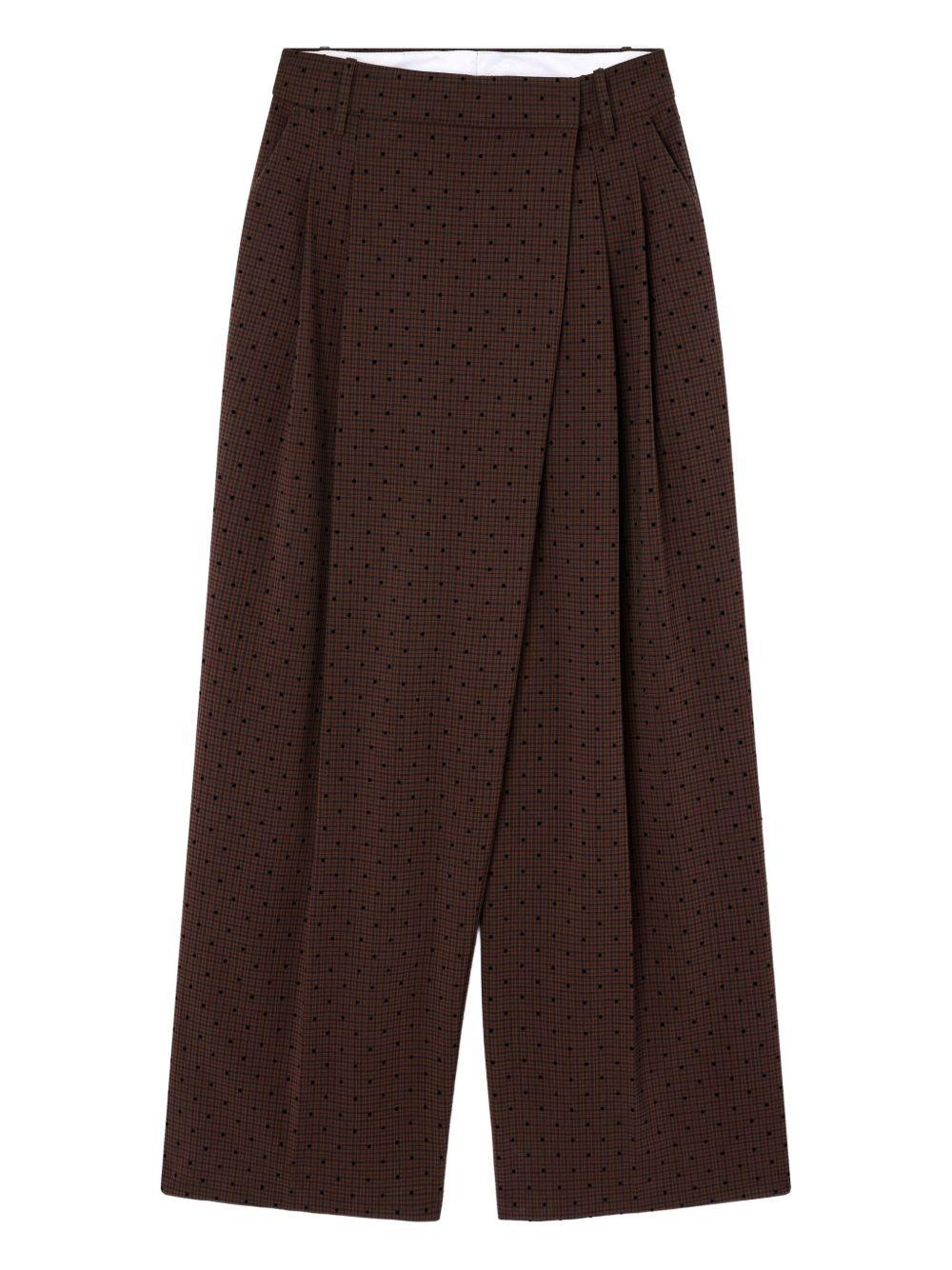 Pantaloni a pois in marrone Ganni - donna 